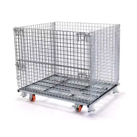 Warehouse Metal Storage Cage With Wheels